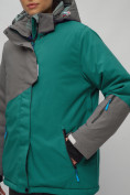 Оптом Горнолыжный костюм женский большого размера темно-зеленого цвета 02278TZ в Казани, фото 11