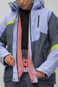 Оптом Горнолыжный костюм женский большого размера фиолетового цвета 02282-1F, фото 13