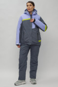 Оптом Горнолыжный костюм женский большого размера фиолетового цвета 02282-1F, фото 5