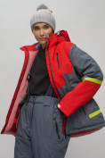 Оптом Горнолыжный костюм женский большого размера красного цвета 02282-1Kr в Екатеринбурге, фото 15
