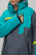 Оптом Горнолыжный костюм женский большого размера зеленого цвета 02282-1Z в Челябинске, фото 11