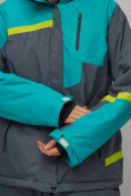Оптом Горнолыжный костюм женский большого размера зеленого цвета 02282-1Z в Оренбурге, фото 13