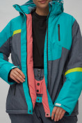 Оптом Горнолыжный костюм женский большого размера зеленого цвета 02282-1Z в  Красноярске, фото 14