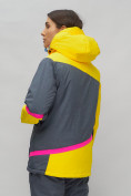Оптом Горнолыжный костюм женский желтого цвета 02282J, фото 5