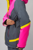 Оптом Горнолыжный костюм женский розового цвета 02282R в Воронеже, фото 12