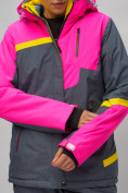 Оптом Горнолыжный костюм женский розового цвета 02282R, фото 13