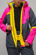 Оптом Горнолыжный костюм женский розового цвета 02282R в Воронеже, фото 14