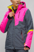 Оптом Горнолыжный костюм женский розового цвета 02282R в Уфе, фото 9
