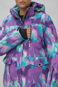 Оптом Горнолыжный костюм женский фиолетового цвета 02302-1F, фото 11