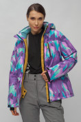 Оптом Горнолыжный костюм женский фиолетового цвета 02302-1F, фото 17