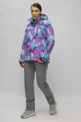 Оптом Горнолыжный костюм женский фиолетового цвета 02302-1F, фото 2