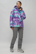 Оптом Горнолыжный костюм женский фиолетового цвета 02302-1F, фото 3