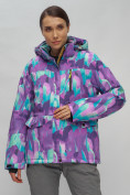 Оптом Горнолыжный костюм женский фиолетового цвета 02302-1F, фото 9