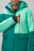 Оптом Горнолыжный костюм женский бирюзового цвета 02302Br в Волгоградке, фото 11