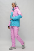 Оптом Горнолыжный костюм женский фиолетового цвета 02302F, фото 4