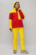 Оптом Горнолыжный костюм женский желтого цвета 02302J, фото 11