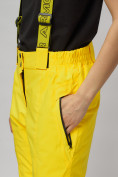 Оптом Горнолыжный костюм женский желтого цвета 02302J, фото 32