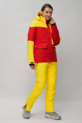 Оптом Горнолыжный костюм женский желтого цвета 02302J, фото 6
