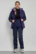 Оптом Горнолыжный костюм женский зимний темно-синего цвета 02305TS в Сочи, фото 4
