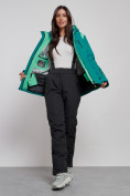 Оптом Горнолыжный костюм женский зимний темно-зеленого цвета 02305TZ в Сочи, фото 13