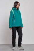 Оптом Горнолыжный костюм женский зимний темно-зеленого цвета 02305TZ в Волгоградке, фото 2