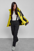 Оптом Горнолыжный костюм женский зимний желтого цвета 02306J, фото 12