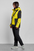 Оптом Горнолыжный костюм женский зимний желтого цвета 02306J в Волгоградке, фото 2