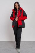 Оптом Горнолыжный костюм женский зимний красного цвета 02306Kr, фото 11