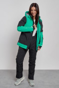 Оптом Горнолыжный костюм женский зимний зеленого цвета 02306Z в Казани, фото 11
