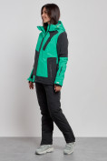 Оптом Горнолыжный костюм женский зимний зеленого цвета 02306Z, фото 3