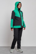 Оптом Горнолыжный костюм женский зимний зеленого цвета 02306Z в  Красноярске, фото 7