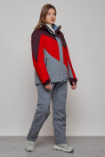 Оптом Горнолыжный костюм женский большого размера зимний красного цвета 02308Kr, фото 3