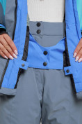 Оптом Горнолыжный костюм женский большого размера зимний синего цвета 02308S, фото 10