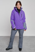 Оптом Горнолыжный костюм женский зимний фиолетового цвета 02316F в Иркутске, фото 7