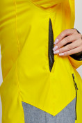 Оптом Горнолыжный костюм женский зимний желтого цвета 02316J в Баку, фото 10