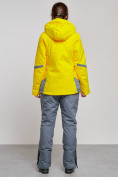 Оптом Горнолыжный костюм женский зимний желтого цвета 02316J в Санкт-Петербурге, фото 4