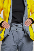 Оптом Горнолыжный костюм женский зимний желтого цвета 02316J в Казани, фото 8