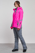 Оптом Горнолыжный костюм женский зимний розового цвета 02316R в Сочи, фото 2