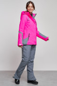 Оптом Горнолыжный костюм женский зимний розового цвета 02316R в Уфе, фото 3