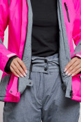 Оптом Горнолыжный костюм женский зимний розового цвета 02316R в Сочи, фото 8