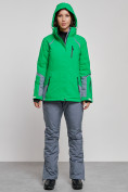 Оптом Горнолыжный костюм женский зимний зеленого цвета 02316Z в Казани, фото 5