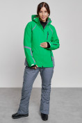 Оптом Горнолыжный костюм женский зимний зеленого цвета 02316Z в Перми, фото 6