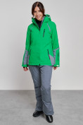 Оптом Горнолыжный костюм женский зимний зеленого цвета 02316Z в Перми, фото 7