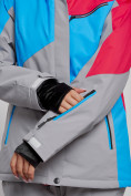 Оптом Горнолыжный костюм женский зимний малинового цвета 02319M, фото 10