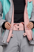 Оптом Горнолыжный костюм женский зимний розового цвета 02319R в Кемерово, фото 7