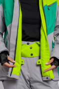 Оптом Горнолыжный костюм женский зимний салатового цвета 02319Sl, фото 6