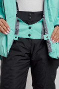 Оптом Горнолыжный костюм женский зимний бирюзового цвета 02321Br в Омске, фото 13