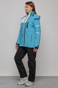 Оптом Горнолыжный костюм женский зимний голубого цвета 02321Gl в Сочи, фото 23