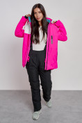 Оптом Горнолыжный костюм женский зимний розового цвета 02321R в Волгоградке, фото 14