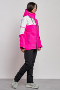Оптом Горнолыжный костюм женский зимний розового цвета 02321R в Казани, фото 3